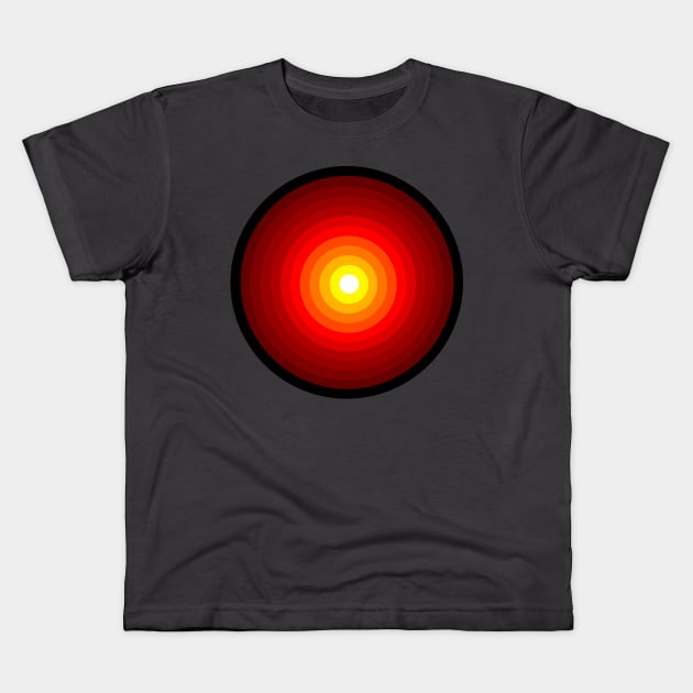 Red Sun Circles Kids T-Shirt by XTUnknown